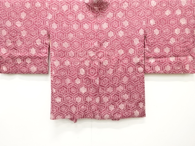 アンティーク　本総絞り　変わり亀甲に花模様　羽織